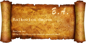 Balkovics Amina névjegykártya
